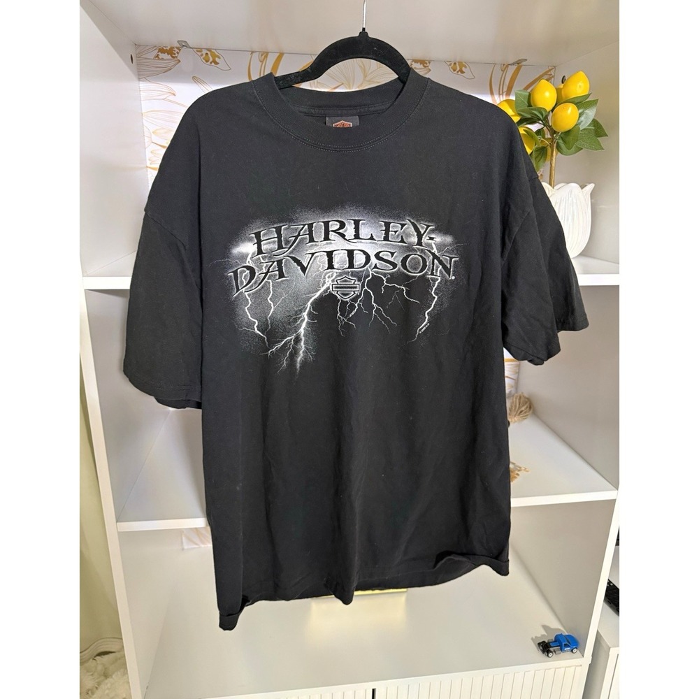 Harley-Davidson Mens Black Double-Sided Skull Graphic Tee XL Barnett El Paso TX
